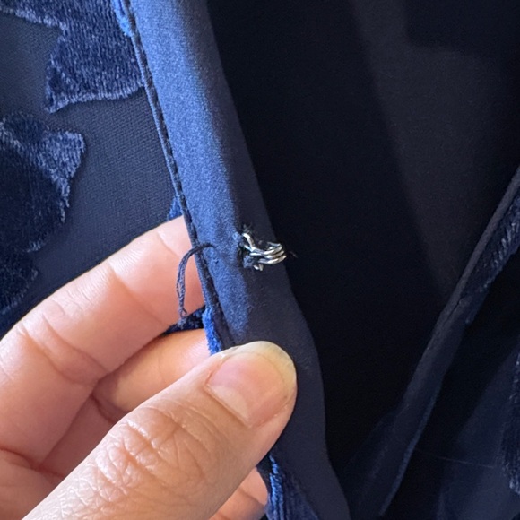 Anthropologie Midnight Navy Velvet Wrap Maxi Dress - Picture 8 of 11